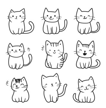 可愛貓咪插畫圖案