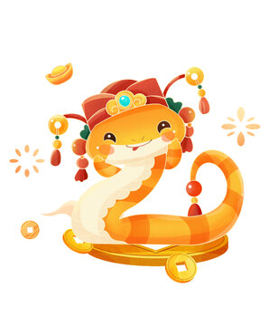 蛇年卡通形象插畫設(shè)計