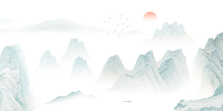 山水壁畫(huà)