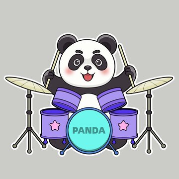 熊貓敲架子鼓Q版音樂會