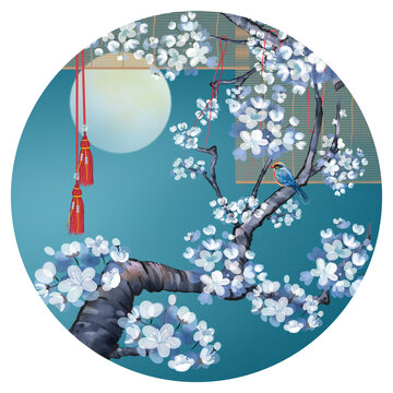 梨花花鳥(niǎo)圖