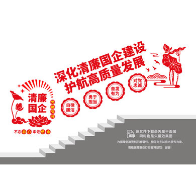 清廉國企樓梯文化墻