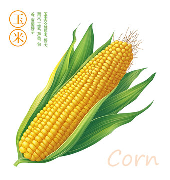 玉米插畫