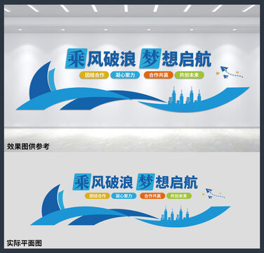 乘風(fēng)破浪夢(mèng)想啟航辦公室文化墻