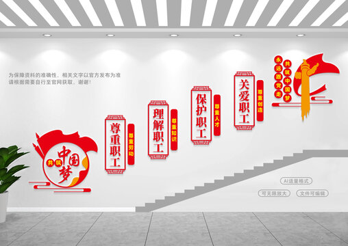 工會樓梯間文化墻