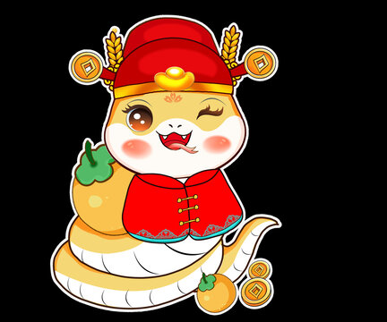 卡通蛇年插畫