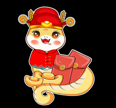 卡通蛇年
