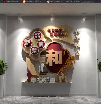社區(qū)文化墻幸福鄰里