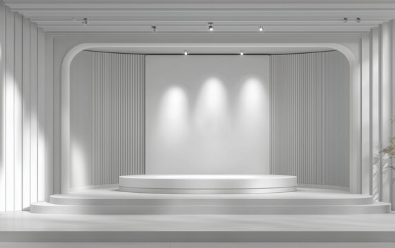 白色立體舞臺展示場景