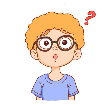 手繪卡通開學(xué)季學(xué)生思考免摳元素