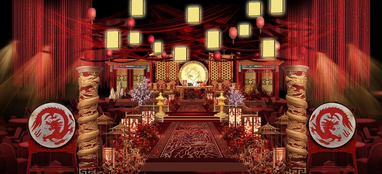 紅色傳統(tǒng)中式婚禮