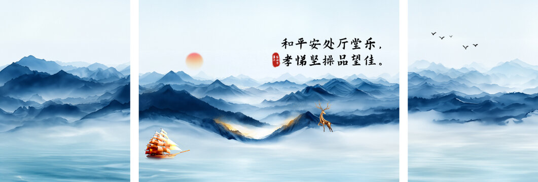 客廳背景墻掛畫