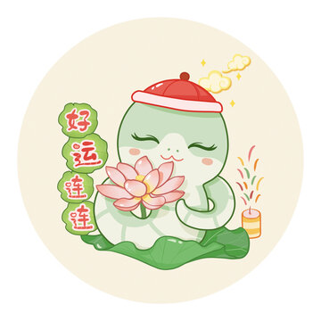 蛇年IP卡通形象好運(yùn)連連