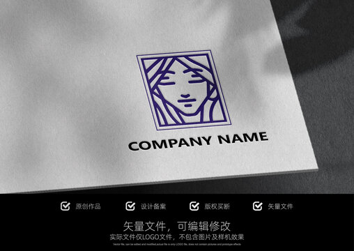 人物頭像LOGO標志咖啡版畫