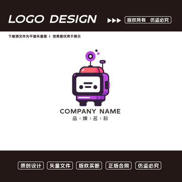 卡通機(jī)器人logo標(biāo)志
