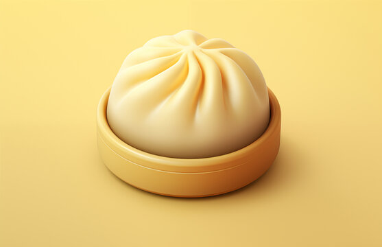 卡通3D美味的包子插畫