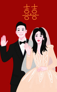 手繪婚紗婚禮迎賓