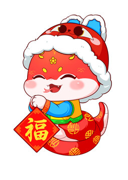 蛇年門(mén)貼形象紅包