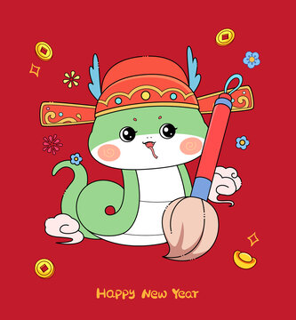 蛇年矢量可愛(ài)卡通插畫(huà)