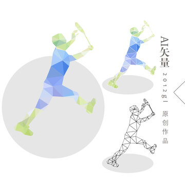 羽毛球運動形象手繪