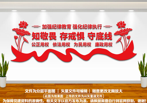 知敬畏存戒懼守底線黨建文化墻