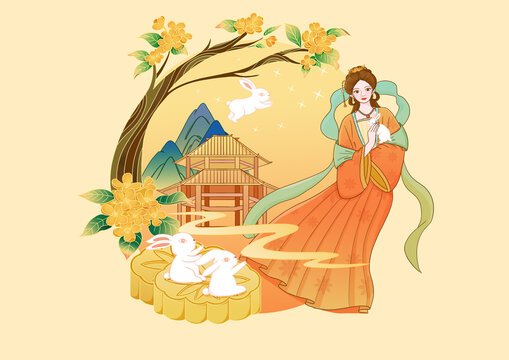 中秋佳節(jié)國(guó)風(fēng)插畫(huà)