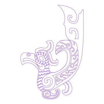 三星堆銅鳥(niǎo)矢量線描