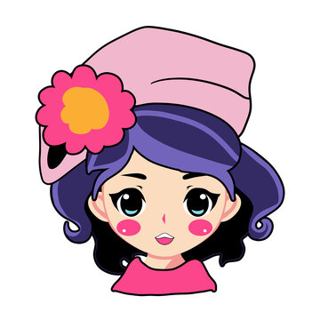 女孩插畫(huà)頭像