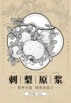 原創(chuàng)新鮮刺梨原漿包裝分層源文件