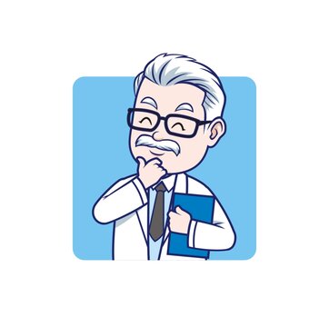 卡通老醫(yī)生頭像矢量圖