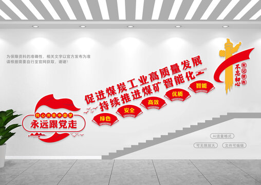 智能煤炭樓梯間文化墻