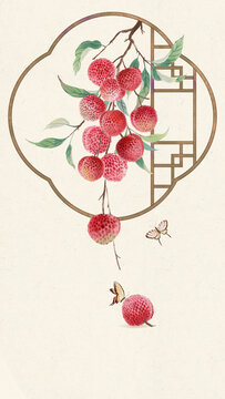 古風(fēng)荔枝插畫