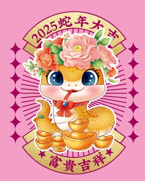 蛇年門(mén)貼
