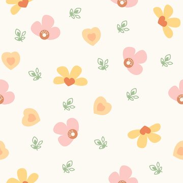 清新小碎花布料插畫
