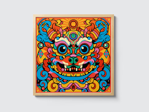 春節(jié)年獸舞獅