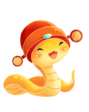 蛇年卡通形象插畫設計