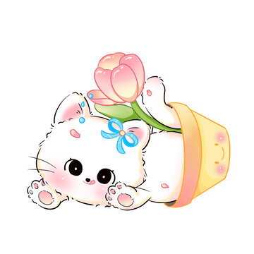 花盆貓咪