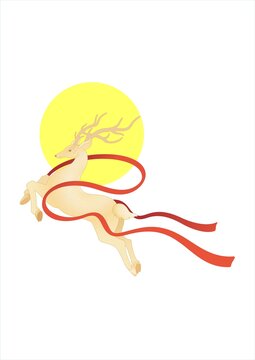 敦煌鹿矢量素材
