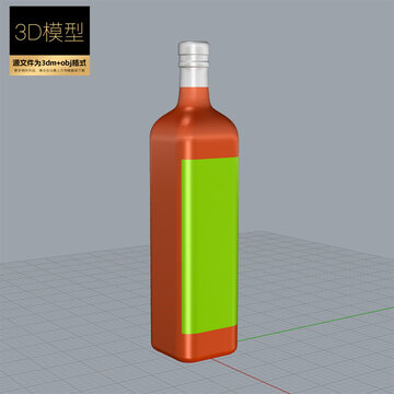 玻璃瓶三維模型