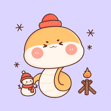 卡通蛇系列插畫(huà)11月
