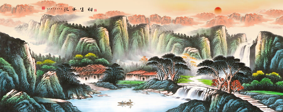 聚寶盆風水畫