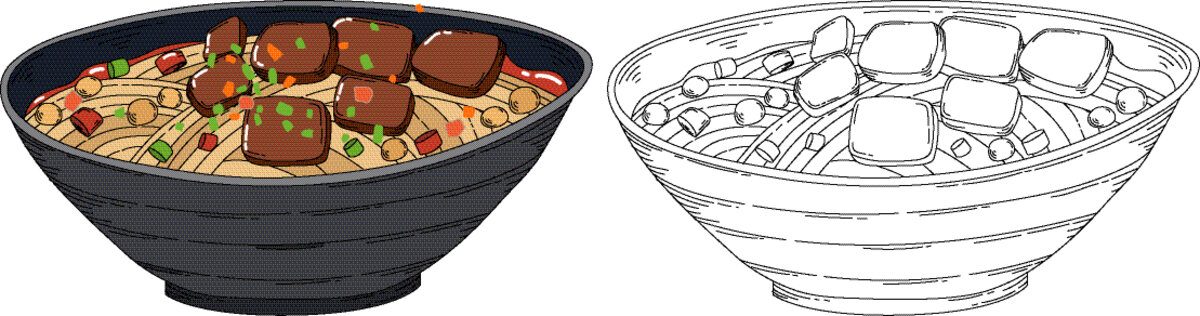 重慶小面矢量扁平插畫