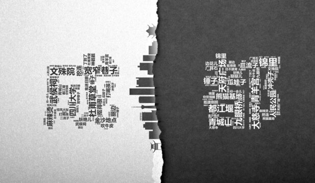 成都創(chuàng)意文字詞云城市背景