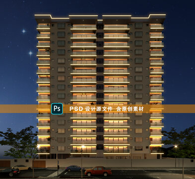 建筑樓正面亮化