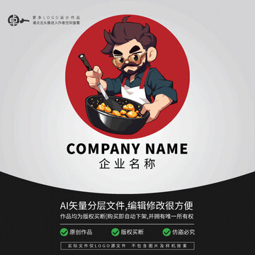 青年學生帥哥餐飲墨鏡LOGO