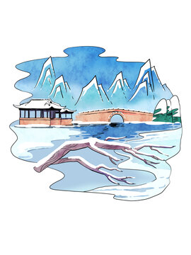 西湖斷橋殘雪