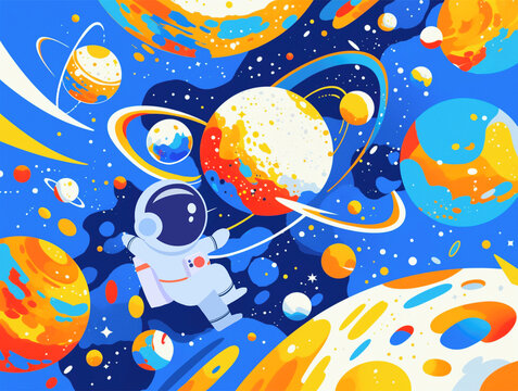 宇航員星球插畫