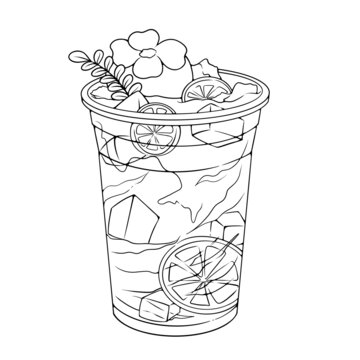 柿子飲品線稿