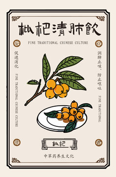 手繪卡通枇杷包裝中醫(yī)藥文化插畫(huà)