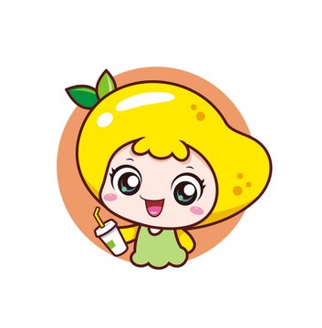 卡通可愛小芒果頭像矢量圖